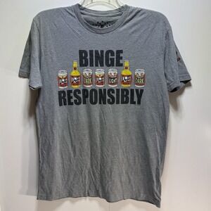 Universal Studios The Simpsons Binge Responsibly Shirt Men's L Gray‎ Duff Beer